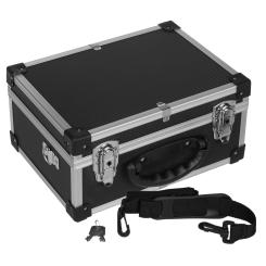 Werkzeugkoffer - schwarz- 32,5x25,5x17,5cm - Werkzeugkiste -Tragegurt - abschließbar - 2 Schlüssel - stabile Ecken